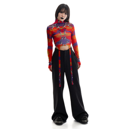 Moon Long Sleeve Mesh Tops